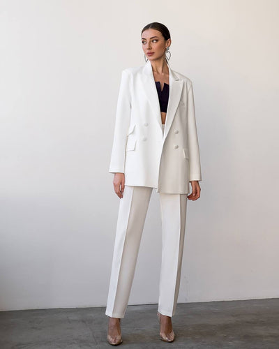 White DOUBLE-BREASTED SUIT 2-PIECE (ARTICLE 404)