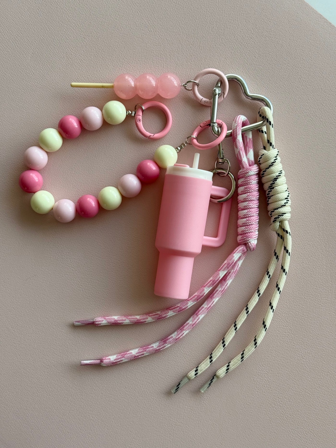 Pink tumbler keychain