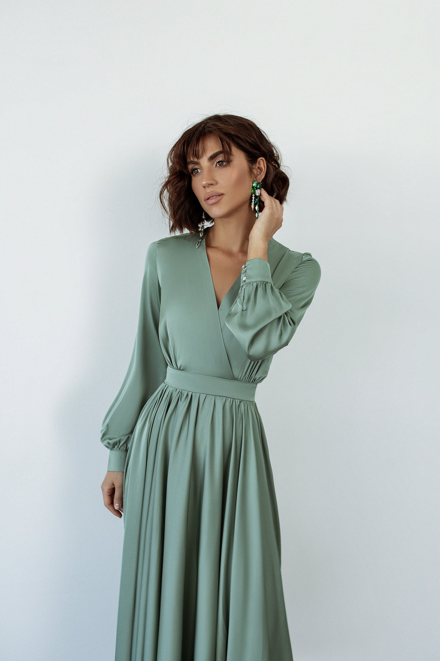 Olive MIDI LONG SLEEVE DRESS (ARTICLE C393)