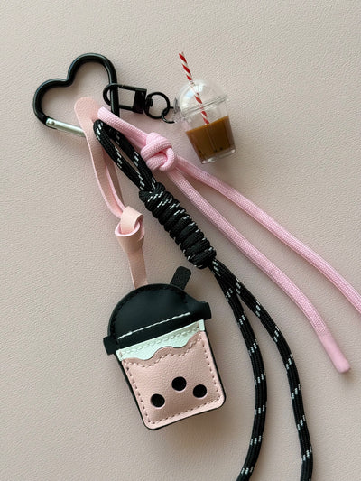 Pink BOBA TEA KEYCHAIN
