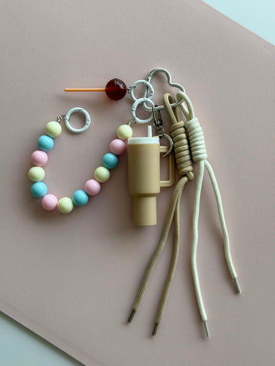Beige TUMBLER KEYCHAIN