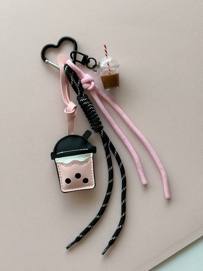 Pink BOBA TEA KEYCHAIN