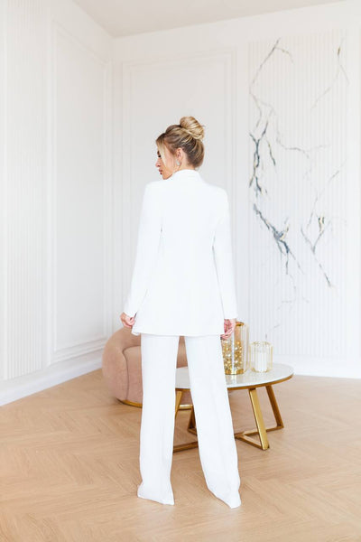 WHITE SINGLE-BREASTED SUIT 2-PIECE (article C438)