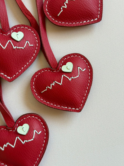 Red Heartbeat Bag Charm