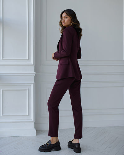 Burgundy OFFICE SLIM-FIT 3-PIECE SUIT (ARTICLE 033)