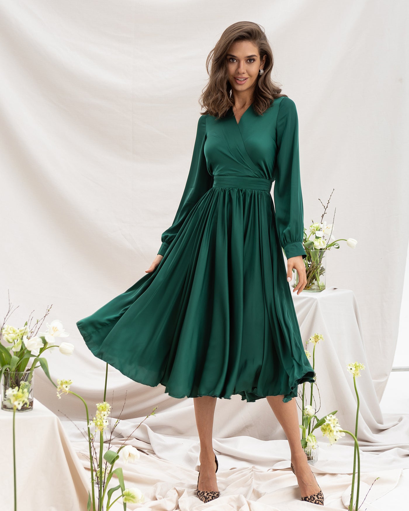 Emerald MIDI LONG SLEEVE DRESS (ARTICLE C393)