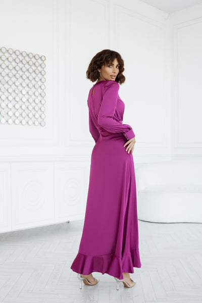 Fuchsia THIGH-SLIT MAXI DRESS (ARTICLE C257)