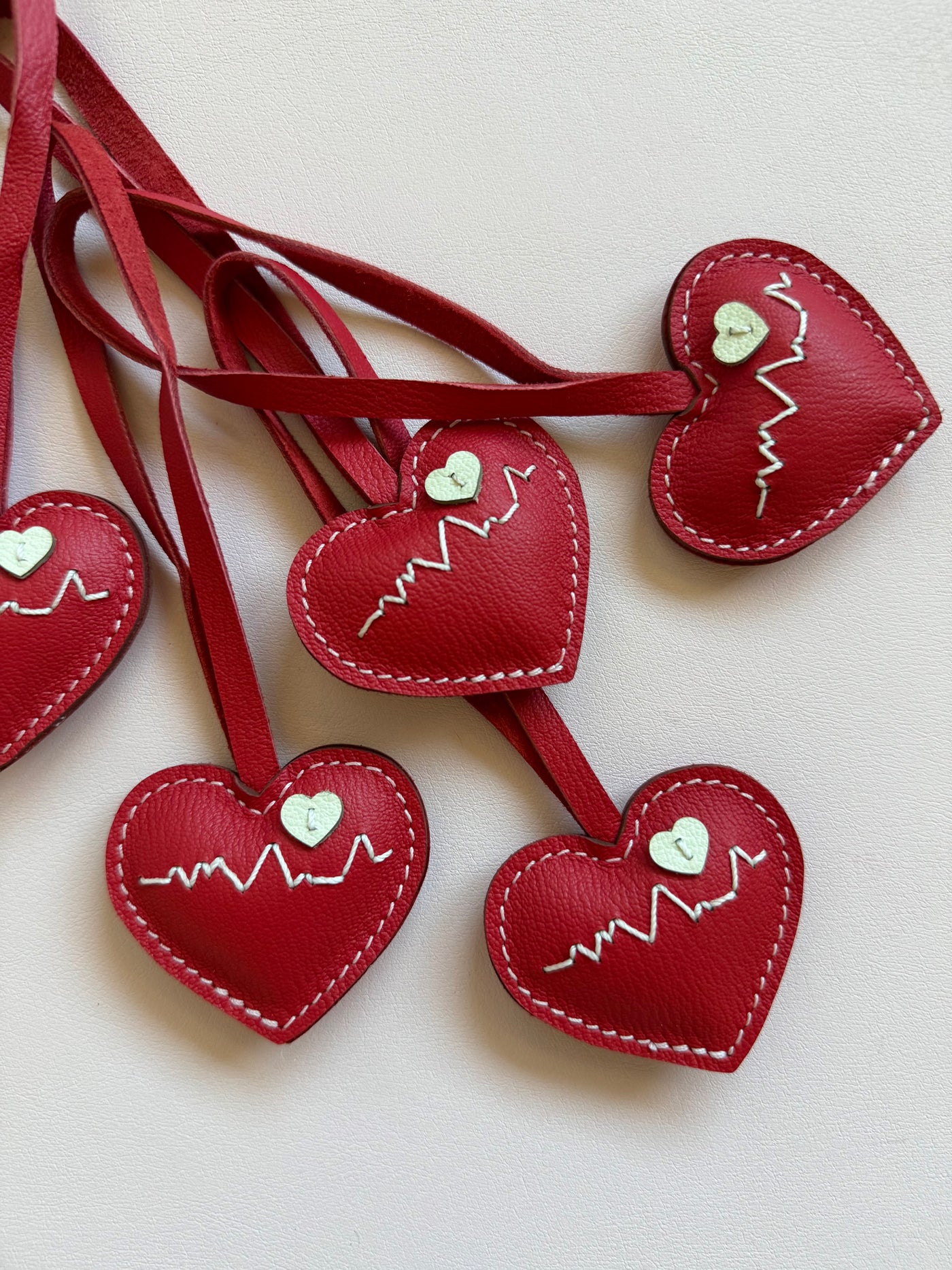 Red Heartbeat Bag Charm