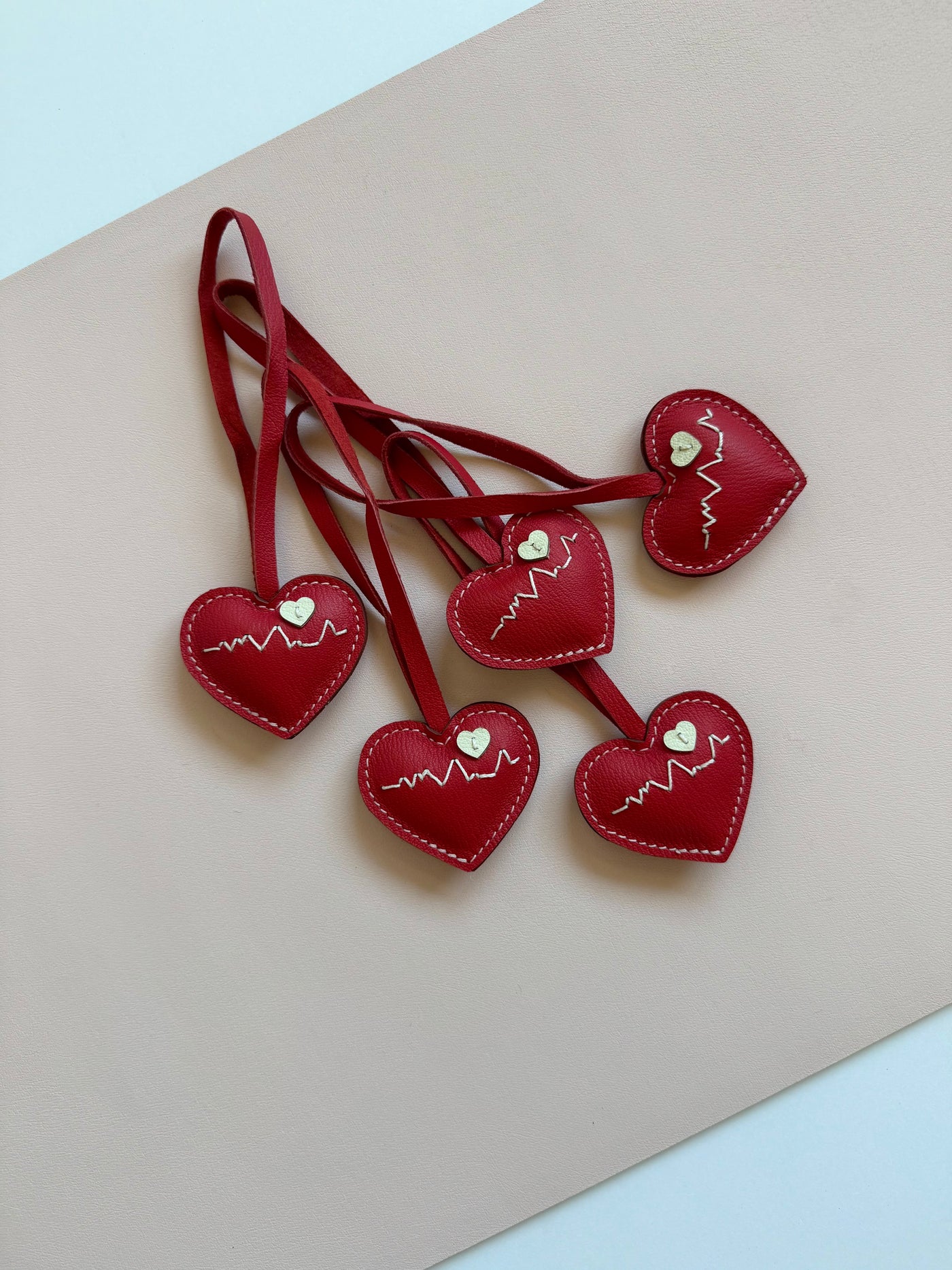 Red Heartbeat Bag Charm