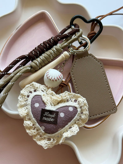 Brown heart keychain