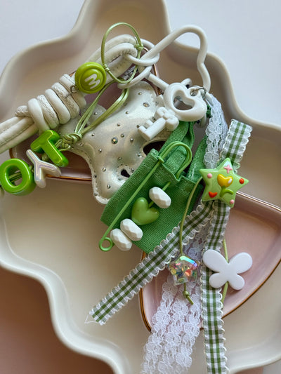 Neon green summer keychain