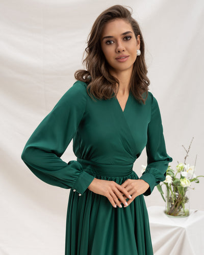 Emerald MIDI LONG SLEEVE DRESS (ARTICLE C393)