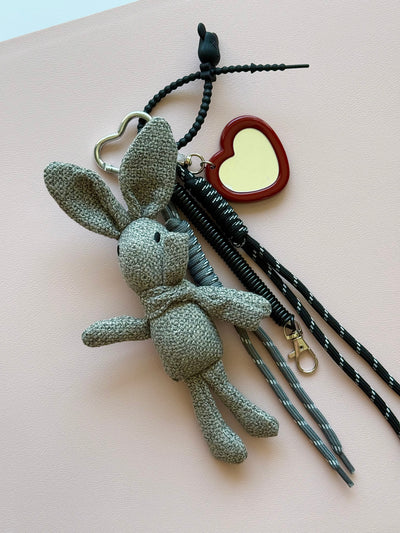 Gray bunny keychain