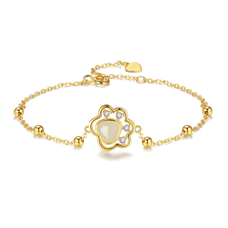 22K gold plated PAW JADE BRACELET