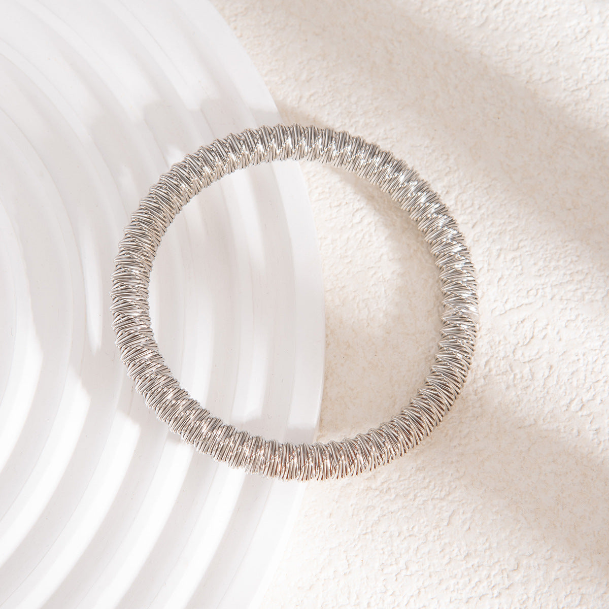 Silver elastic bracelet