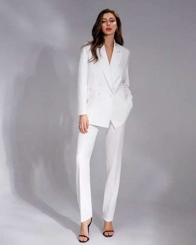 White DOUBLE-BREASTED SUIT 2-PIECE (ARTICLE 404)