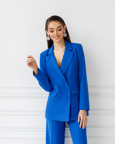 Blue DOUBLE BREASTED SUIT 3-PIECE (ARTICLE 300)