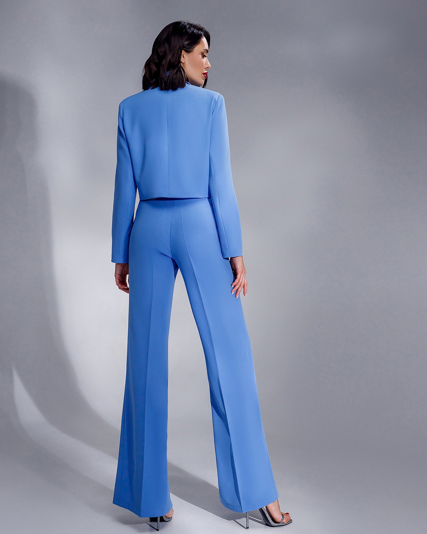 Blue CROP JACKET SUIT 2-PIECE (ARTICLE 334)