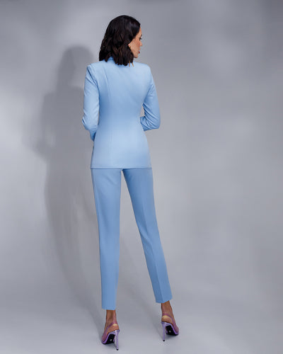 Sky-Blue Office Regular-Fit 3-Piece Suit (article 033)