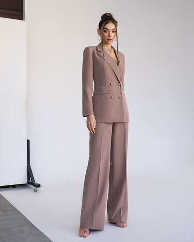 Beige DOUBLE BREASTED SUIT 3-PIECE (ARTICLE 300)