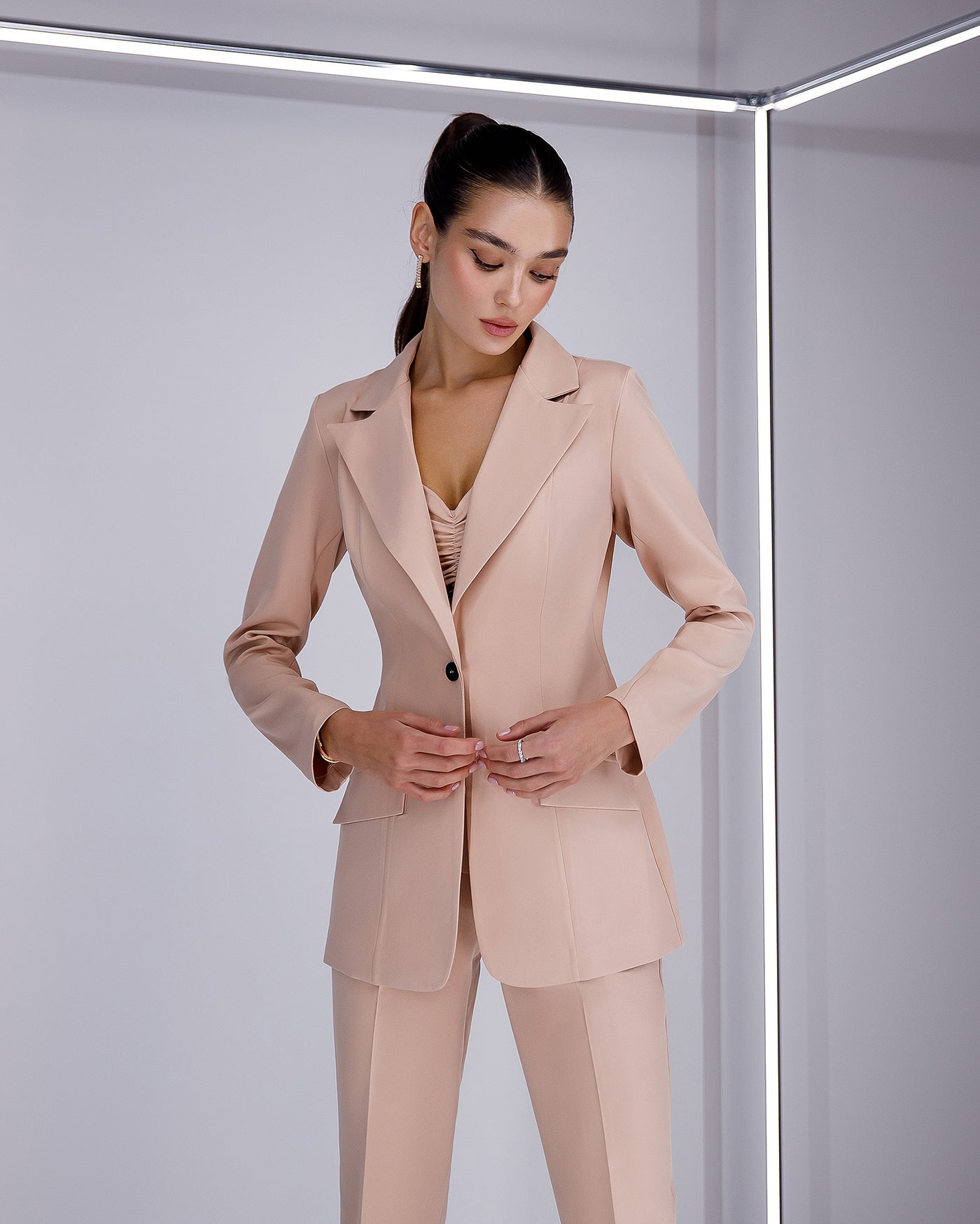 Beige REGULAR-FIT 3-PIECE SUIT (ARTICLE 012)