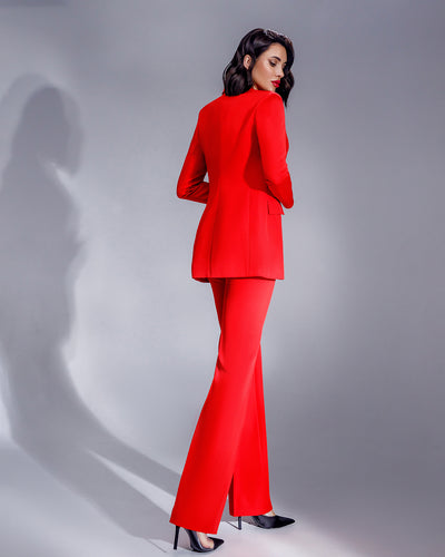 Red Regular-Fit 3-Piece Suit (article 402)