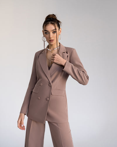 Beige DOUBLE BREASTED SUIT 3-PIECE (ARTICLE 300)