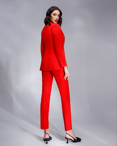 Red OFFICE SLIM-FIT 3-PIECE SUIT (ARTICLE 033)