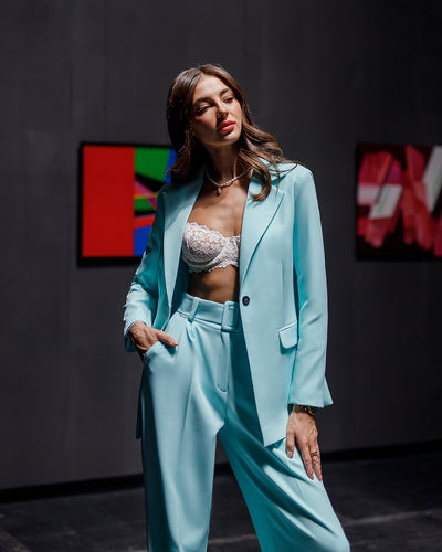 Tiffany Belted Wide-Leg Suit 2-Piece (article 030)