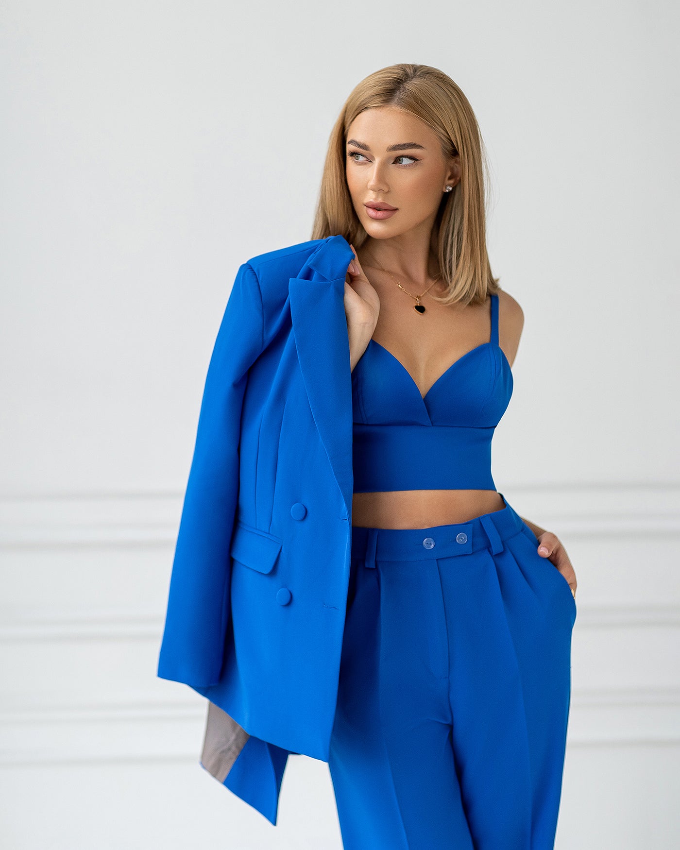 Blue DOUBLE BREASTED SUIT 3-PIECE (ARTICLE 300)