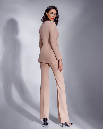 Beige Regular-Fit 3-Piece Suit (article 402)