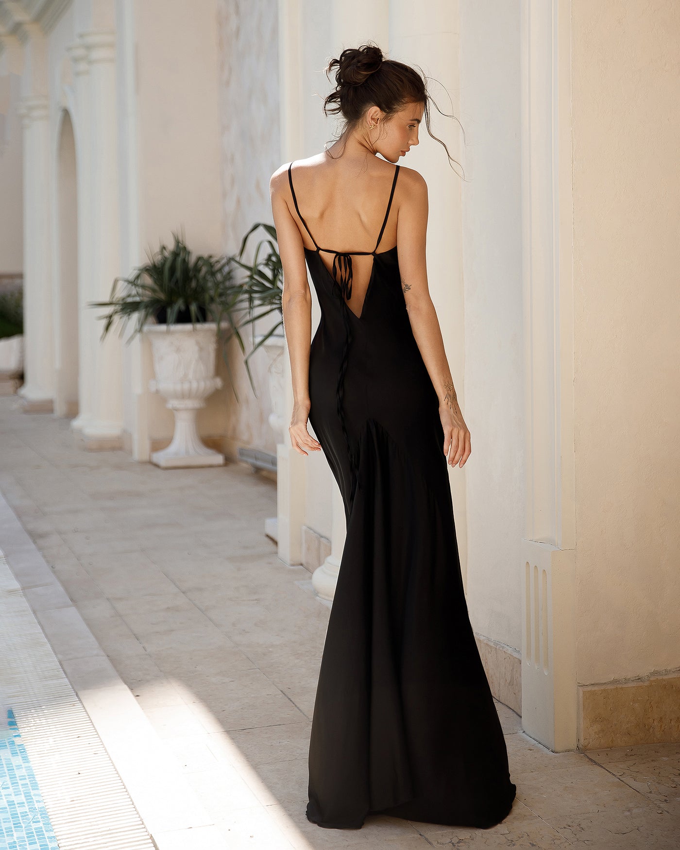 Black SILK SLIP MAXI DRESS (ARTICLE 389)