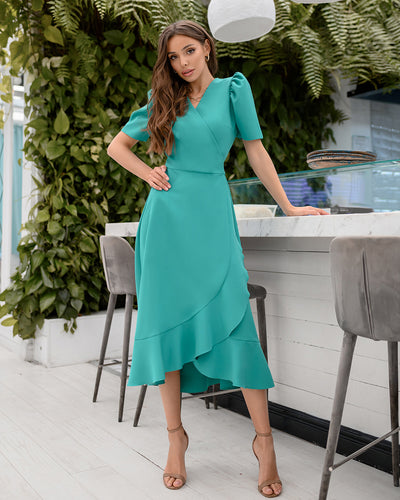 Tiffany WRAP SHORT SLEEVE MIDI DRESS (ARTICLE 026/2)