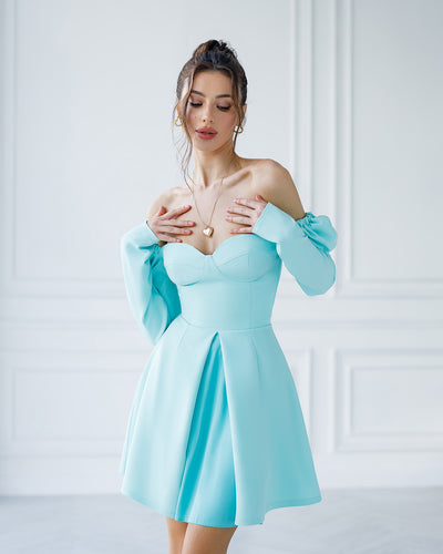 TIFFANY SWEETHEART PUFF SLEEVE MINI DRESS (ARTICLE 372)