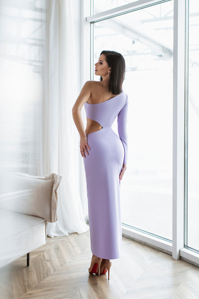 LAVENDER ONE-SHOULDER MAXI DRESS (ARTICLE C363)