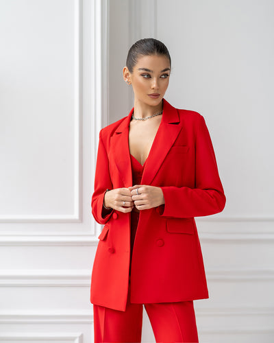 Red DOUBLE BREASTED SUIT 3-PIECE (ARTICLE 300)