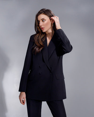 Black DOUBLE-BREASTED SUIT 2-PIECE (ARTICLE 404)