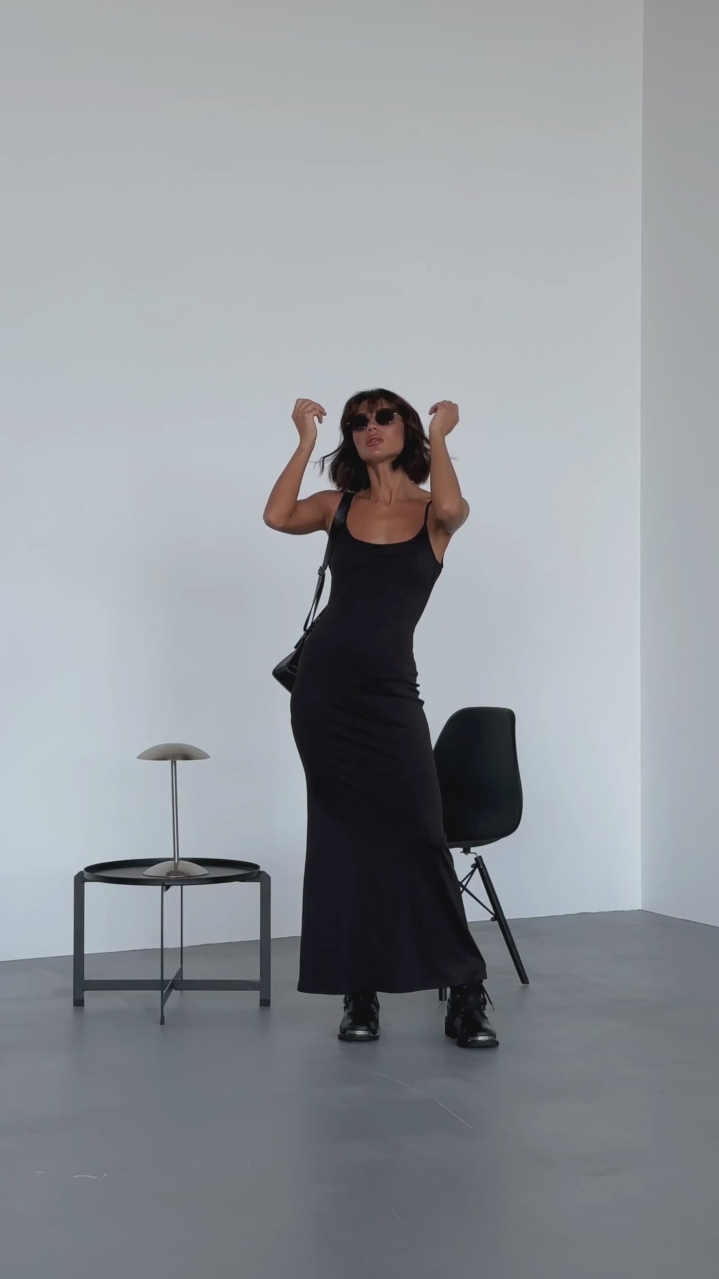 Black SLIP MAXI DRESS (ARTICLE C425)