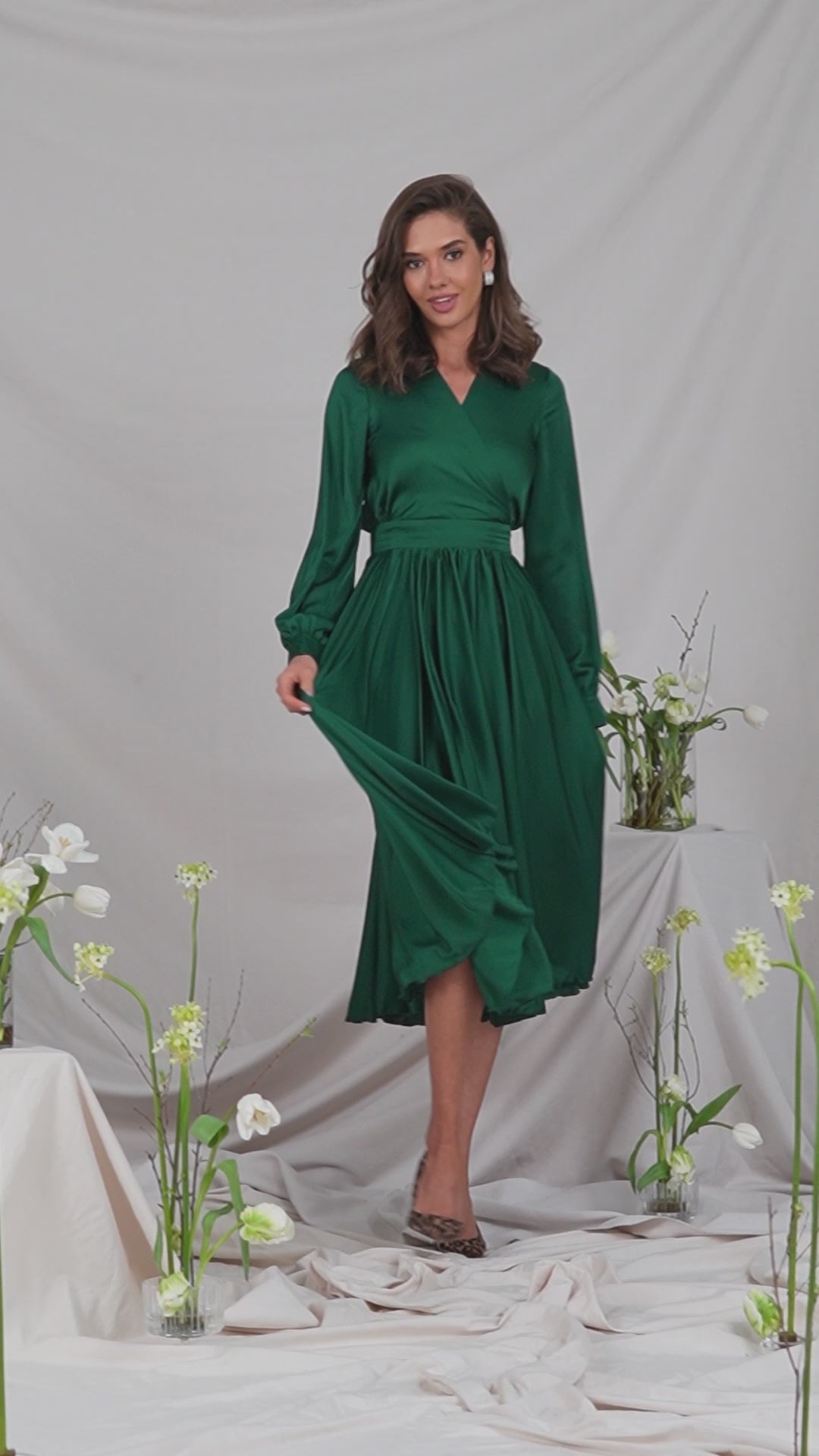 Emerald MIDI LONG SLEEVE DRESS (ARTICLE C393)