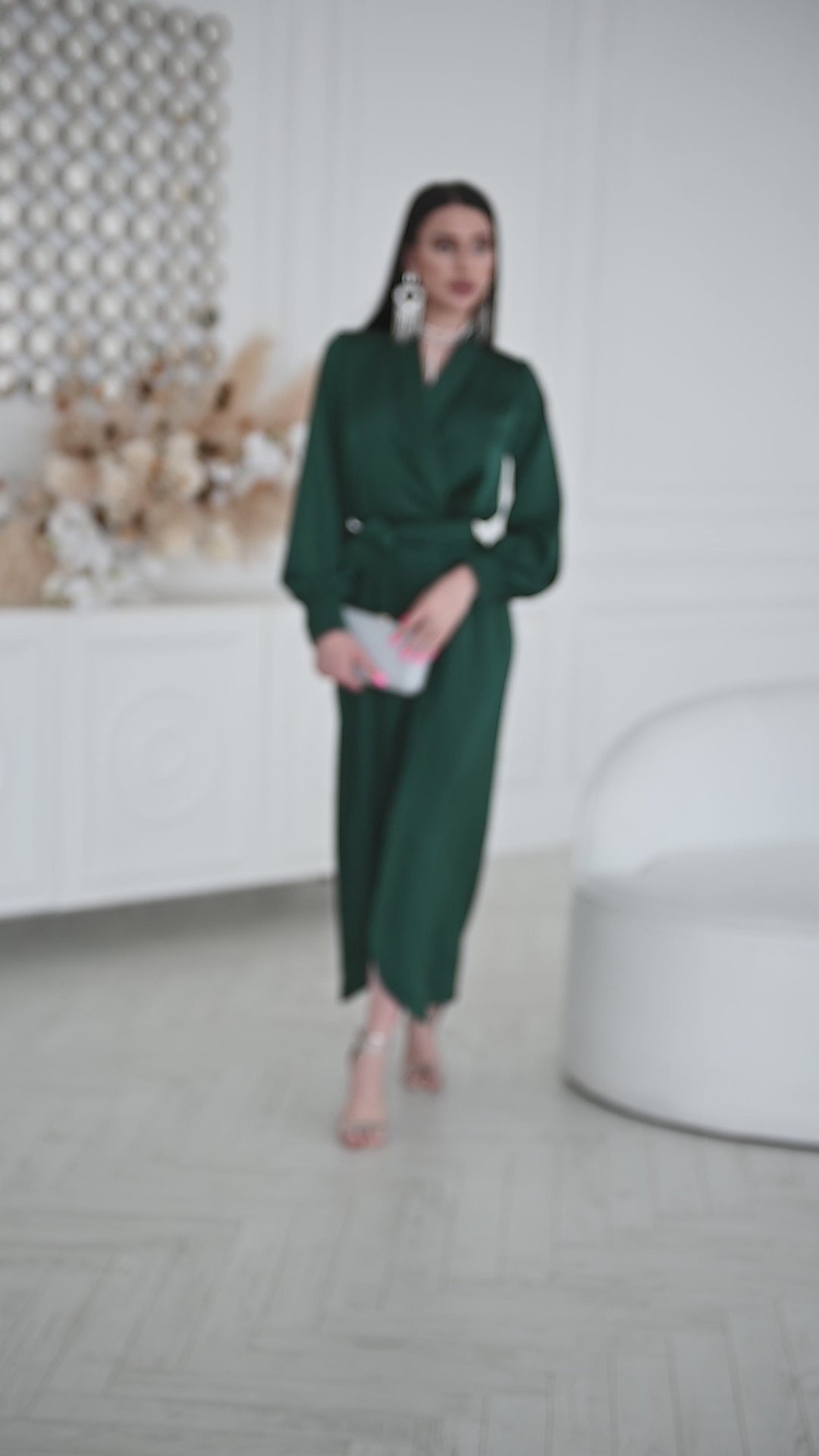 Emerald COLLARED WRAP MIDI DRESS (ARTICLE C405)