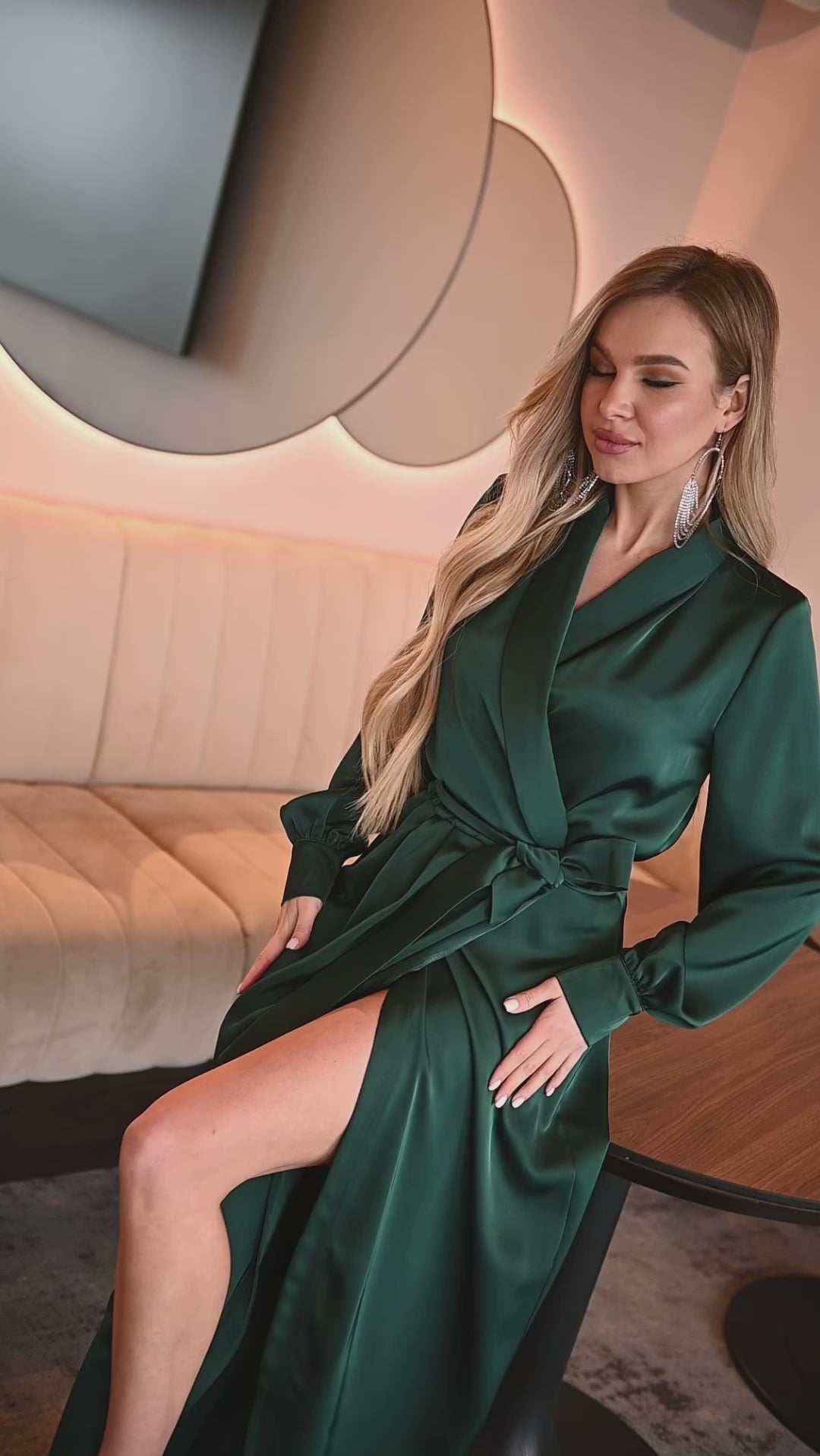 Emerald COLLARED WRAP MIDI DRESS (ARTICLE C405)