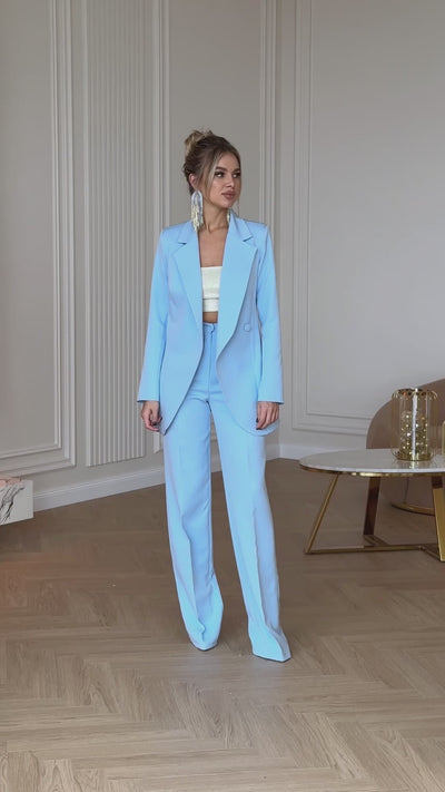 SKY-BLUE SINGLE-BREASTED SUIT 2-PIECE (ARTICLE C438)