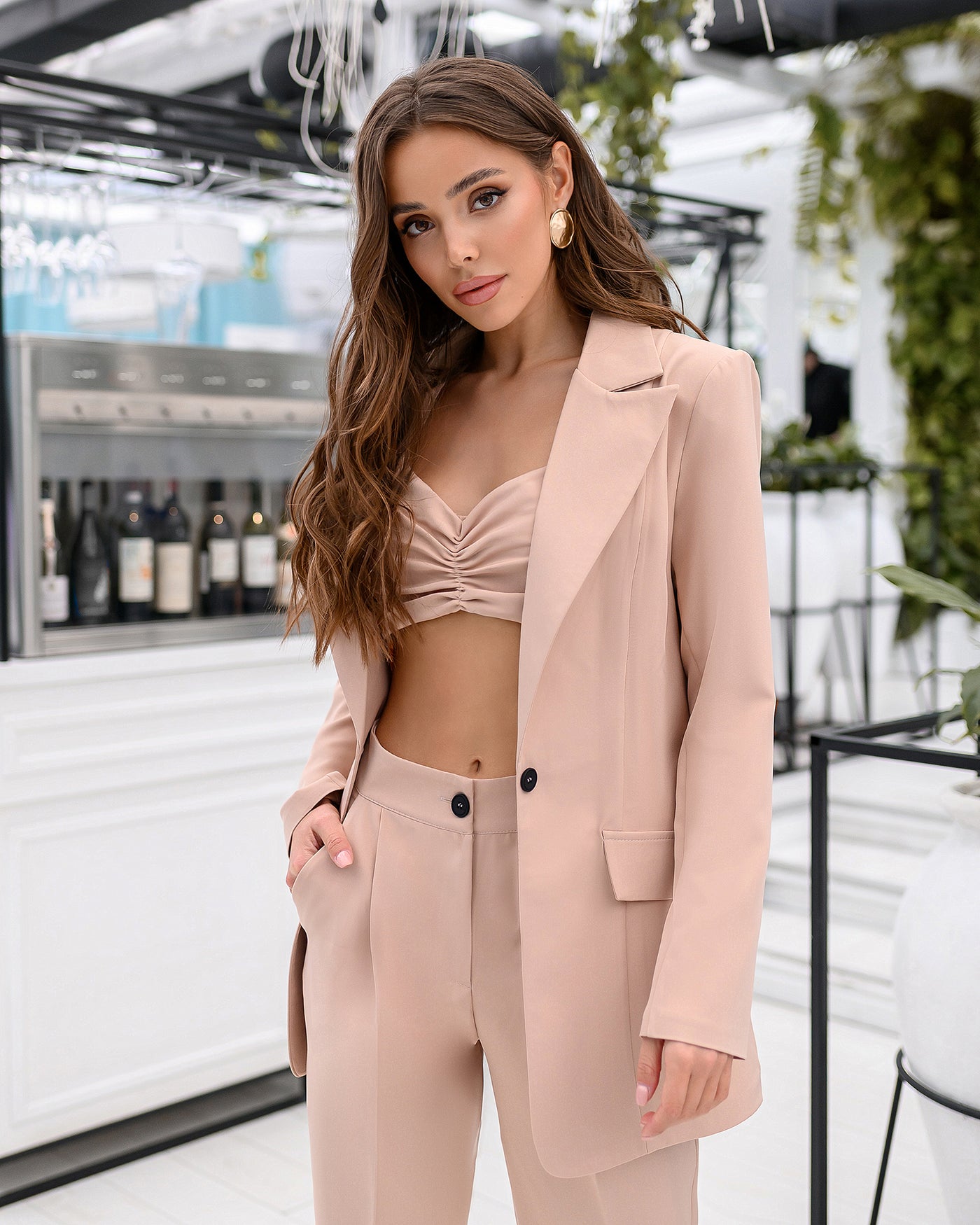 Beige REGULAR-FIT 3-PIECE SUIT (ARTICLE 012)