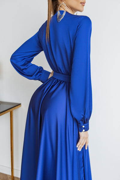 Blue midi long sleeve dress (article C393)