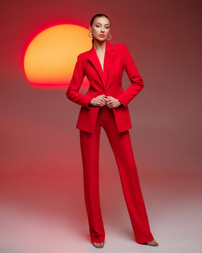 Red SINGLE-BREASTED SUIT 2-PIECE (ARTICLE 354)