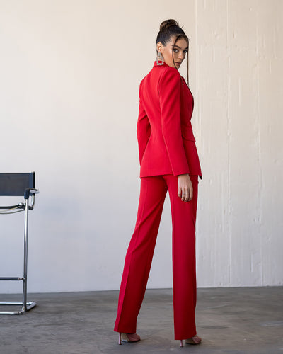 Red SINGLE-BREASTED SUIT 2-PIECE (ARTICLE 354)