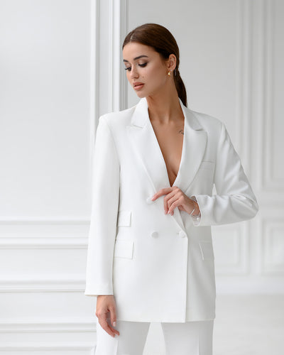 White DOUBLE-BREASTED SUIT 2-PIECE (ARTICLE 404)