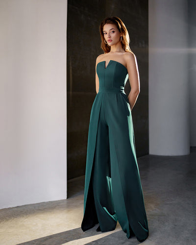 Emerald Strapless V-Neck Jumpsuit (article 323)