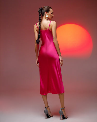 Crimson SILK SLIP DRESS (ARTICLE 021)