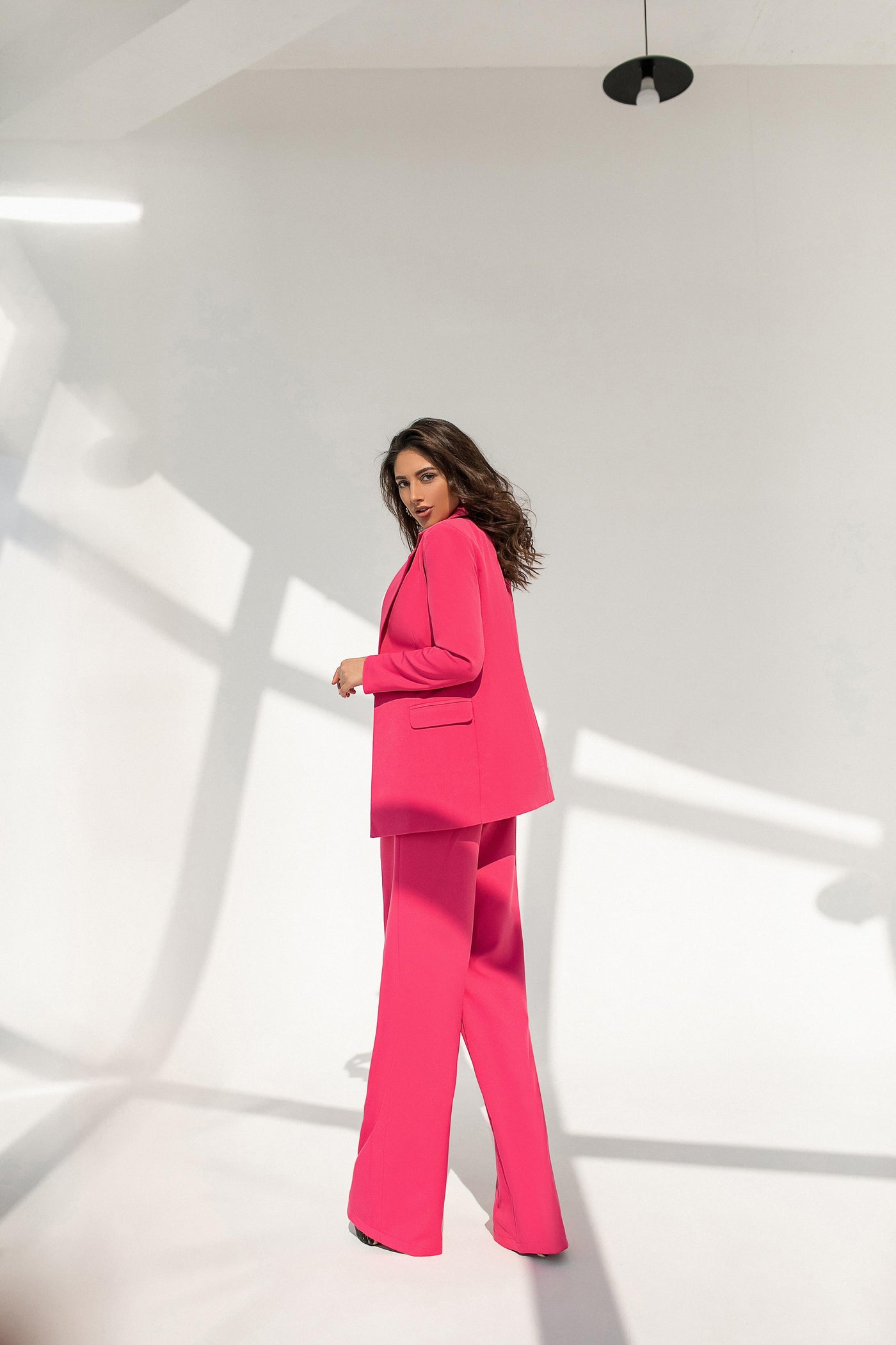 Crimson Belted Wide-Leg Suit 2-Piece (article 030)